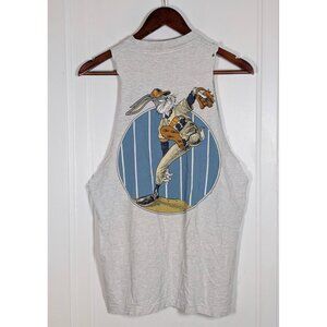 VTG 90s Bugs Bunny Baseball Shirt Thrashed Tank Distressed Adult Medium Vintage